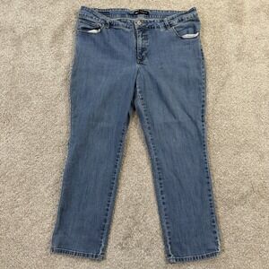 Lee Classic Fit Straight Leg Jeans 18W Petite Blue Stretch Denim Mom‎ Comfort